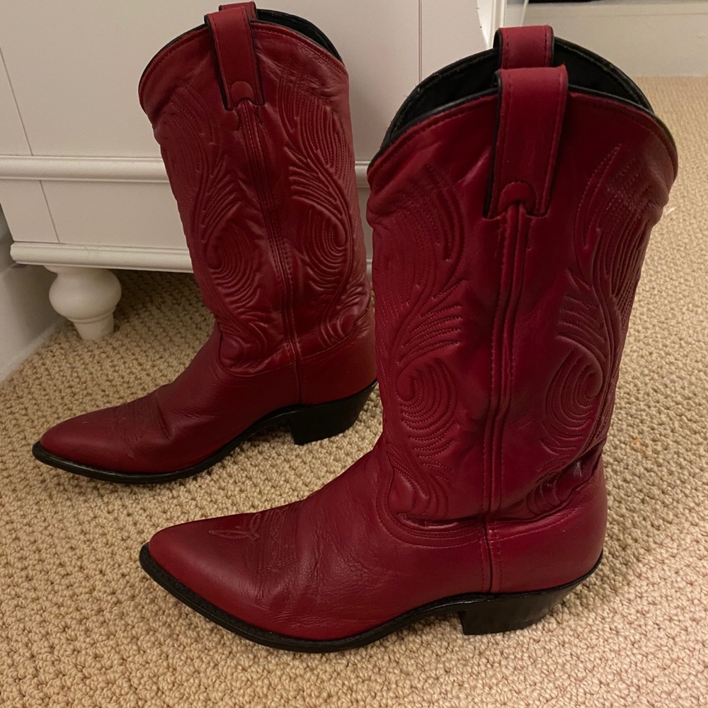 red vintage cowboy boots